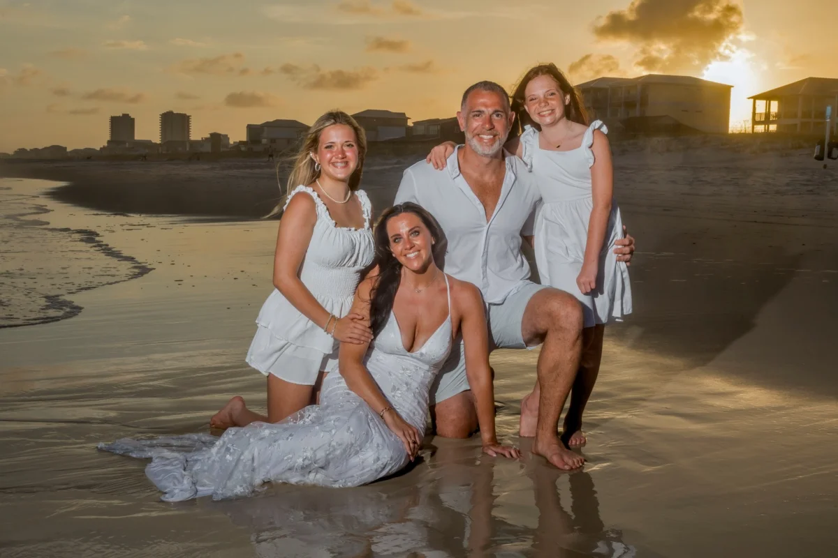Beach Wedding at sunset time in Gulf Shores, Alabama. 