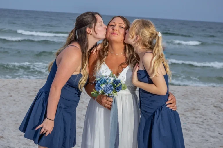 A photo of the bride and the bridesmaids from Gulf Shores wedding photographer.